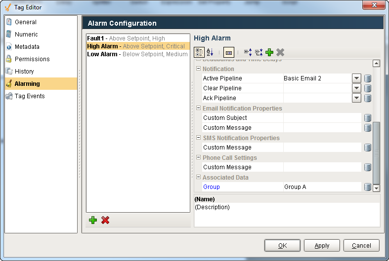 Pipeline Filter on Alarm Associated Data Ignition User Manual 7.9