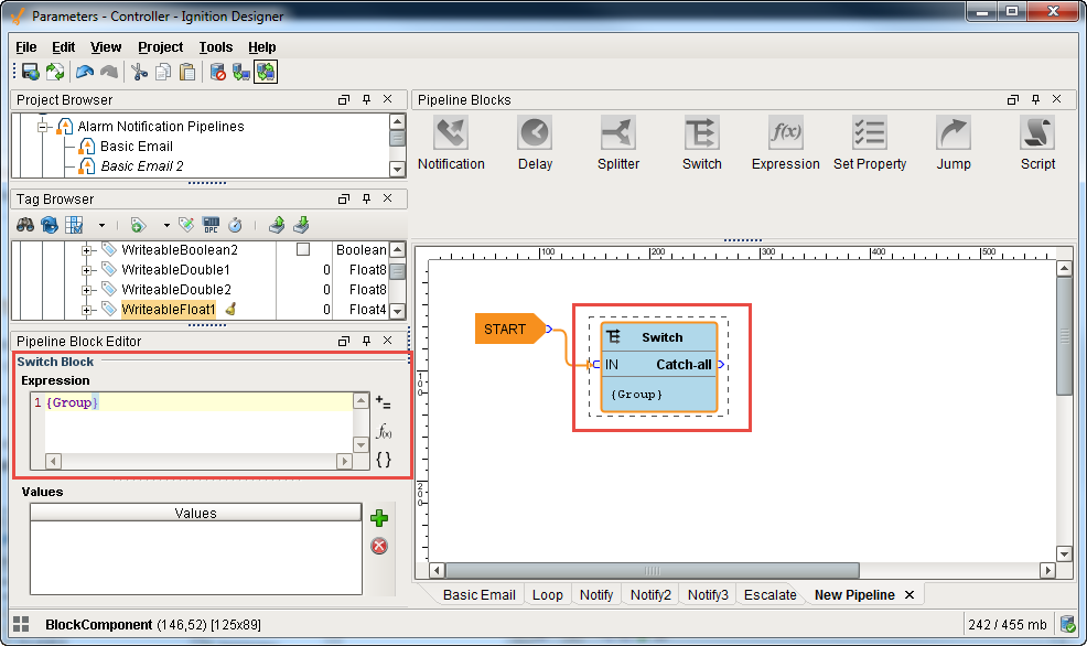 Pipeline Filter on Alarm Associated Data Ignition User Manual 7.9